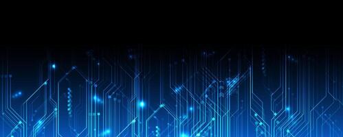 abstract blue technology background with circuit lines vector