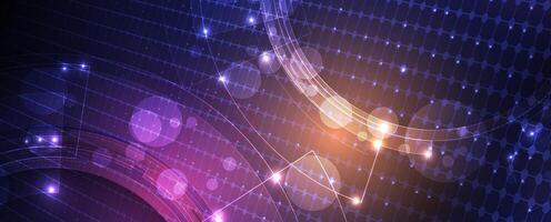 abstract background with glowing circles and lines vector