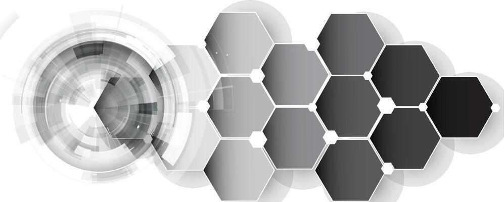 a hexagon with a black and white background