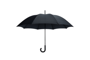 black umbrella with a curved handle on transparent background png