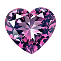 heart shaped gemstone displays a brilliant array of facets reflecting light on transparent background png