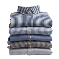 stack of shirts in various patterned fabrics displays a variety of options for a formal occasion on transparent background png