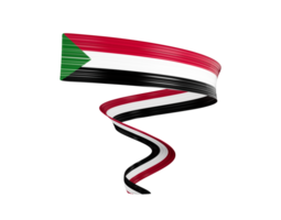 3d Flag Of Sudan 3d Shiny Waving Twisted Ribbon Flag 3d Illustration png