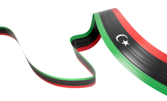 3d Flag Of Libya 3d Wavy Shiny Libya Ribbon Flag 3d Illustration png