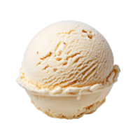 Ice-cream, Creamy vanilla ice cream scoop with smooth texture, perfect for refreshing treat on warm day. Indulge in its delightful flavor and enjoy. png