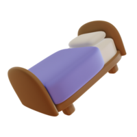 3D Bed Rendering Soft and Inviting png