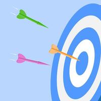 illustration target board and arrow concept about improving focus and accuracy skills for work, business growth, life skills, education vector