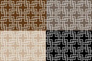 set of seamless knot square pattern vector
