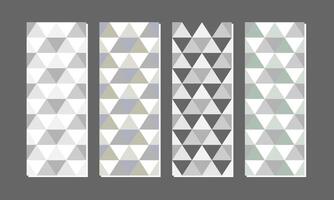 set of abstract triangle seamless pattern vector