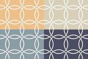 set of circular knot seamless pattern vector