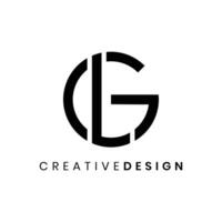 Modern round initial LG or GL logo design for business company vector