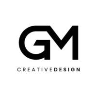 Modern geometric linked initial GM logo design illustration vector