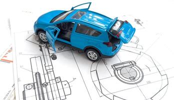 Car Models and Equipment Models. Car Repair and Construction . using as background Repair concept with copy space and white space for your text or design. photo