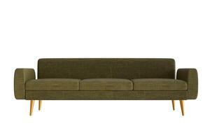 green fabric sofa modern furniture The sofa is separated from the background. 3D illustration renderer-clipping path photo