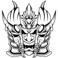 Hand drawn of devil mask vector