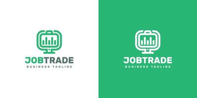 trader job logo design vector
