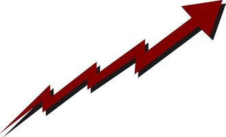 red arrow on a graph vector