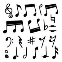 note doodle simple outline set on white background. vector