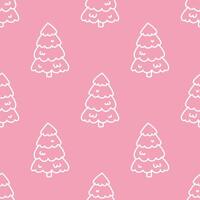 nature-inspired Christmas tree seamless pattern. New Year delicate hand-drawn spruce and fir illustrations, ideal for creating cozy holiday textiles or wrapping paper. vector