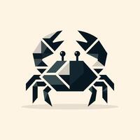 low poly style crab logo flat illustration vector