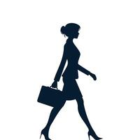 business woman silhouette flat isolated on white background vector