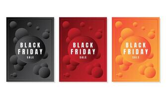 black friday sale abstract flyer design set in different colors vector