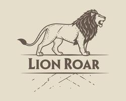 Logo of a Lion on beige background vector