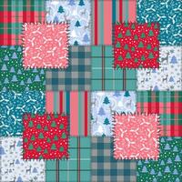 Christmas Patchwork Style Seamless Pattern vector