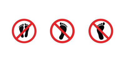 Warning icon symbol logo is prohibited from stepping on vector