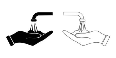 tap - icon, silhouette design, water tap set. vector