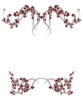 frame in red tones with roses pattern decoration vector