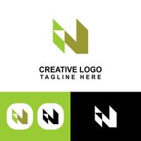 Initial N logo template design. vector