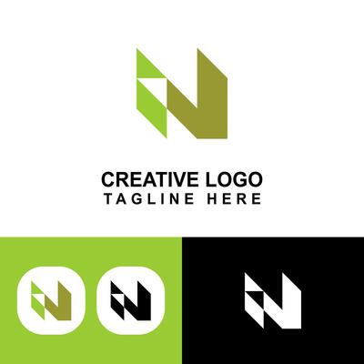 Initial N logo template design.