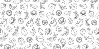 Abstract fruits. Seamless pattern. Single line drawing. Repeating background for textiles, packaging, wallpaper vector