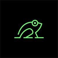 simple linear line art bold outline outline minimalist frog logo vector