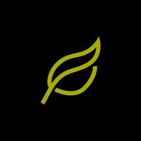 Minimalist Outline Leaf Logo Design, featuring clean and elegant lines for a modern and eco-friendly branding look. vector