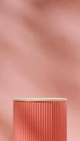 3D image render scene mockup of terrazzo texture and pink podium in portrait with light pink wall photo
