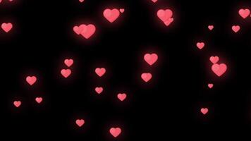 Heart particle flying up lovely effect background video