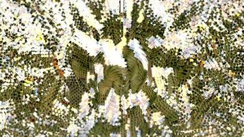 Abstract Chaotic Movement Of Small Particles. Symmetrical Mosaic. 4 K video