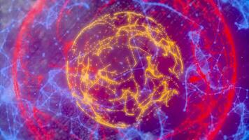 Rotating Sci Fi Magic Spheres.Spherical Multicolored Animation. 4K video