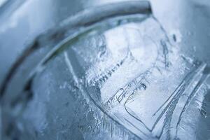 Melting ice surface close up photo