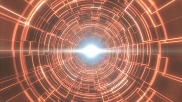 Golden-yellow light tunnel with bright concentric circles and radiant central glow, evoking a futuristic, digital portal with an immersive and sci-fi look background video