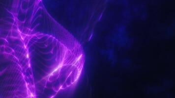 Vivid pink and purple neon light waves against a dark background. Futuristic abstract art with a glowing, dynamic energy feel, perfect for technology and digital art concepts video