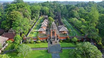 An aerial view of the grounds of a temple video