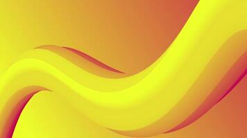 Abstract animation of red and yellow background with curved shapes. Loop playback on 4k footage video
