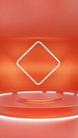 Red glow luxury podium pedestal product display and red portrait background modern gaming 3d rendering, amazing for promotion display product video