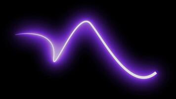 Abstract glowing neon laser curve line zigzag retro style 90s on black background. video