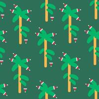 seamless pattern with palm tree as a Christmas tree vector