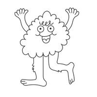 abstract cloudy character in linear groovy doodle style vector