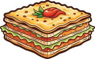 A sandwich with tomatoes and lettuce on top vector